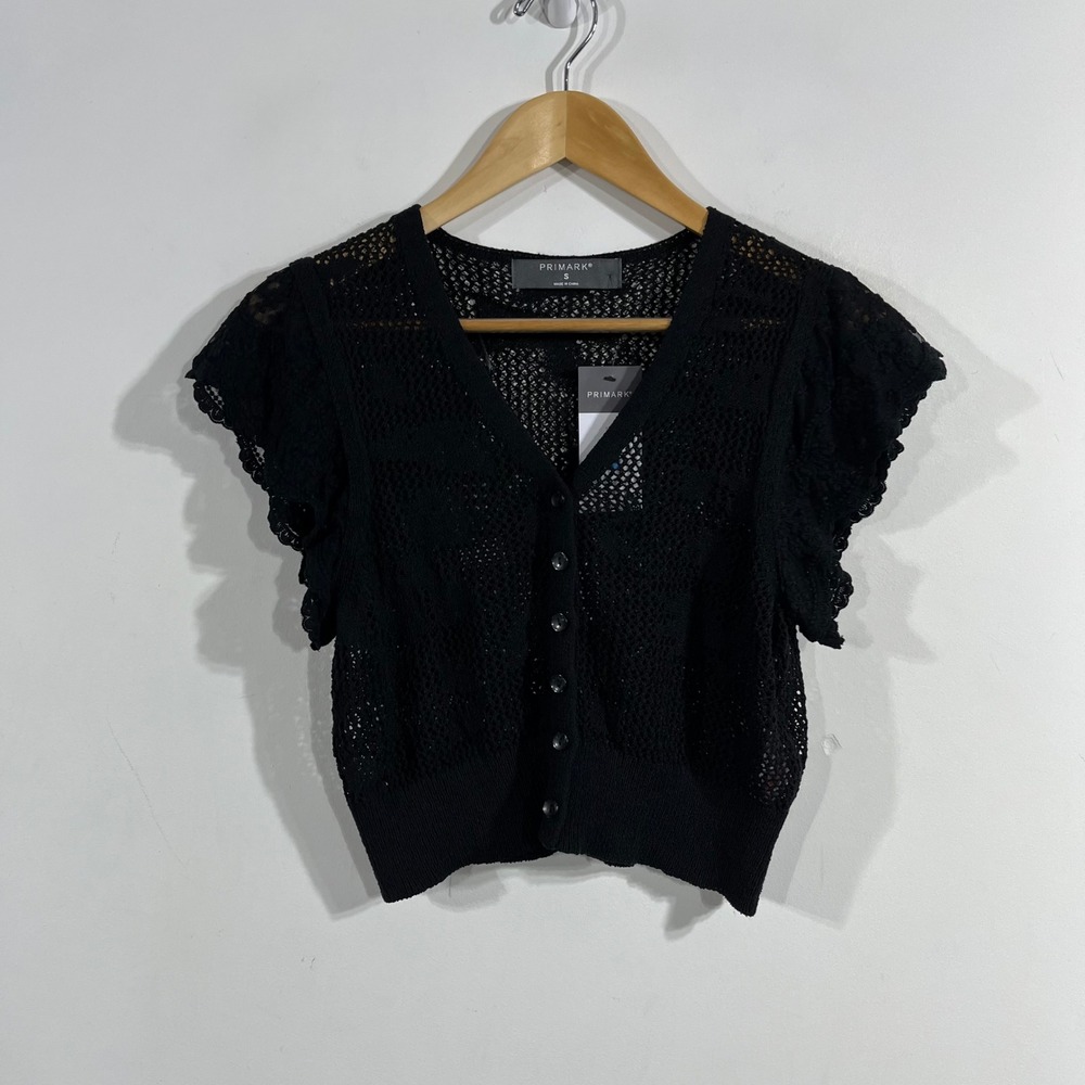 Primark Fairy Grunge Crochet Open Knit Cardigan Top Boho Lace Small Whimsigoth